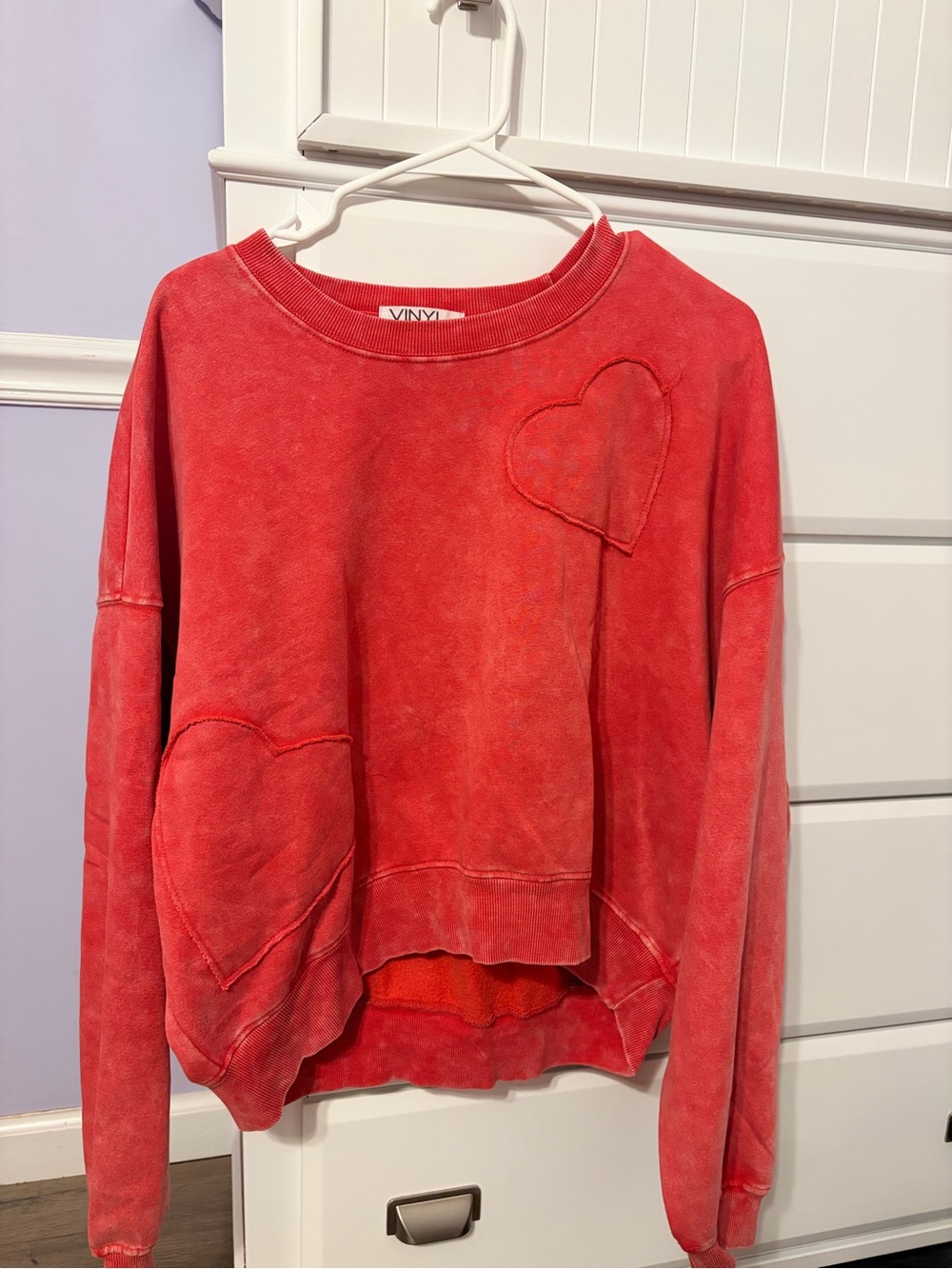VINYL Red Heart Patch Crewneck Sweater